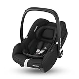 Maxi-Cosi CabrioFix i-Size Silla de Coche bebé grupo 0+ i-Size, para bebés recién nacidos desde 40 hasta 75 cm, con reductor acolchado y capota, Essential Black